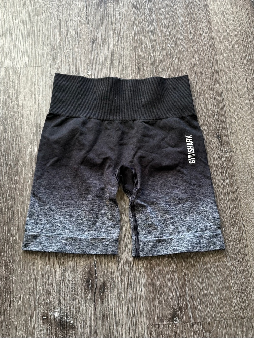 Gymshark Black to Gray Ombre High-Rise Seamless Bike Shorts